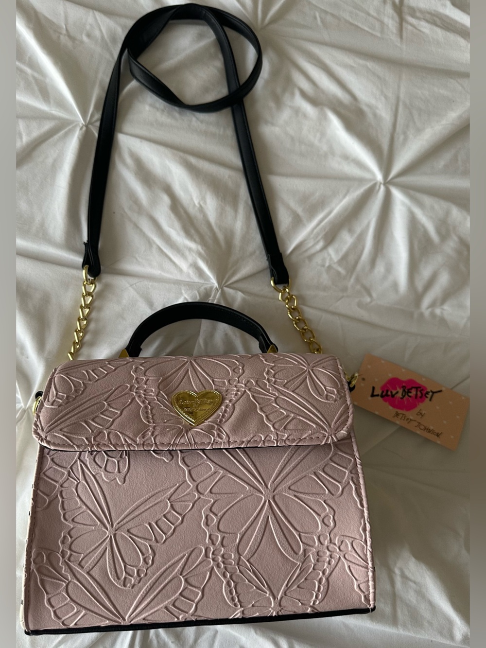 NWT BETSEY JOHNSON Bag Addy Crossbody - Pink Butterfly Purse LBADDY